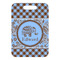 Gingham & Elephants Metal Luggage Tag - Front Without Strap