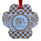 Gingham & Elephants Metal Paw Ornament - Double Sided w/ Name or Text