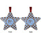 Gingham & Elephants Metal Star Ornament - Front and Back