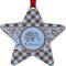Gingham & Elephants Metal Star Ornament - Front