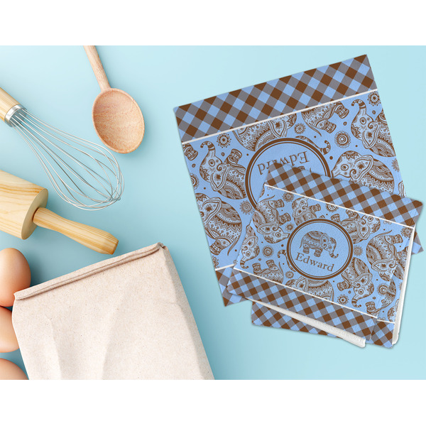 Gingham & Elephants Microfiber Dish Rag - LIFESTYLE