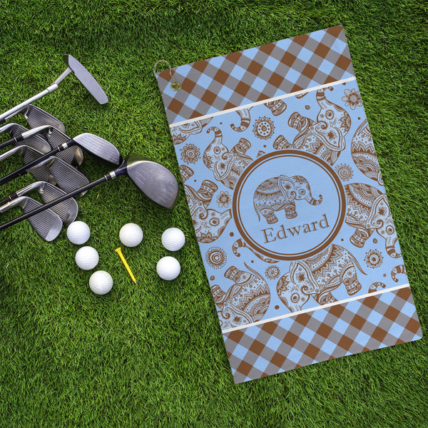 Gingham & Elephants Microfiber Golf Towels - LIFESTYLE