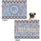 Gingham & Elephants Microfleece Dog Blanket - Regular - Front & Back