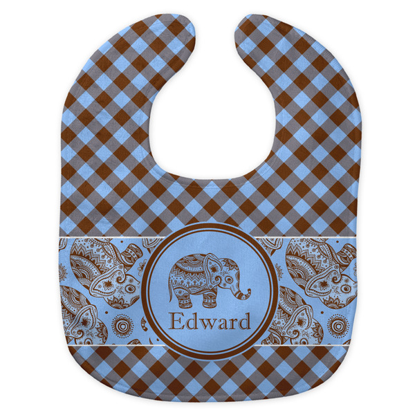 Gingham & Elephants New Bib Flat Approval