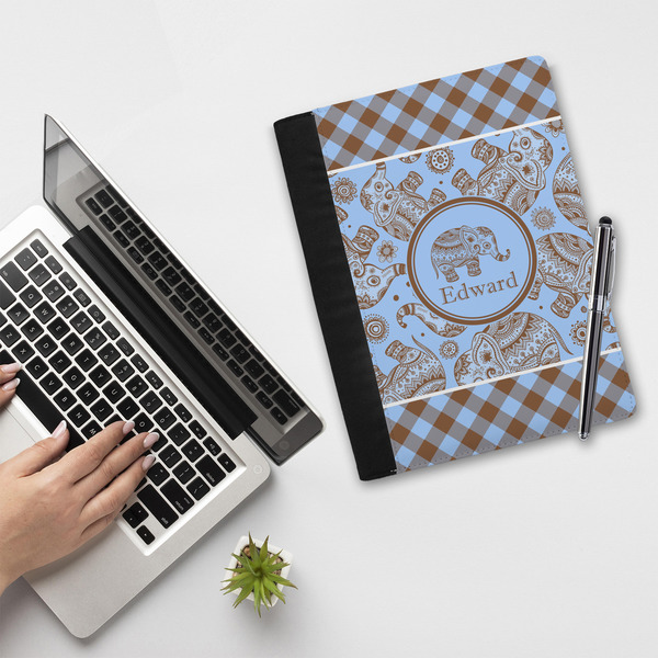 Gingham & Elephants Notebook Padfolio - LIFESTYLE (large)
