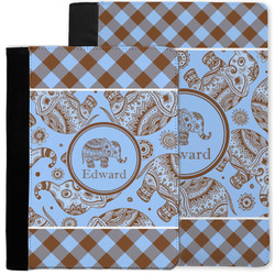 Gingham & Elephants Notebook Padfolio w/ Name or Text