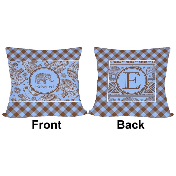 Gingham & Elephants Outdoor Pillow - 20x20