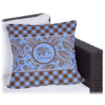 Gingham & Elephants Outdoor Pillow - 18" (Personalized)