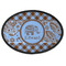 Gingham & Elephants Iron On Oval Patch w/ Name or Text