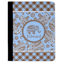 Gingham & Elephants Padfolio Clipboard - Large (Personalized)