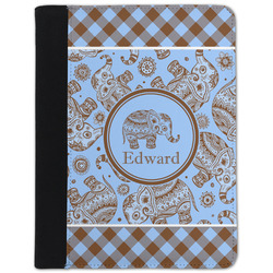 Gingham & Elephants Padfolio Clipboard - Small (Personalized)