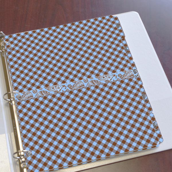 Gingham & Elephants Page Dividers - Set of 5 - In Context