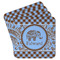 Gingham & Elephants Paper Coasters - Front/Main