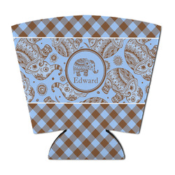 Gingham & Elephants Party Cup Sleeve - with Bottom (Personalized)