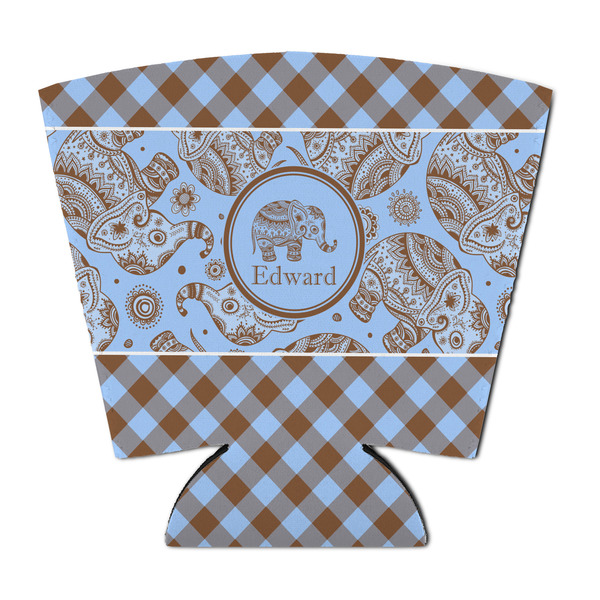 Custom Gingham & Elephants Party Cup Sleeve - with Bottom (Personalized)