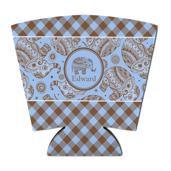 Gingham & Elephants Party Cup Sleeves - with bottom - FRONT