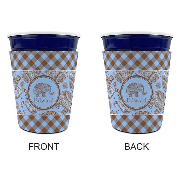 Gingham & Elephants Party Cup Sleeves - without bottom - Approval