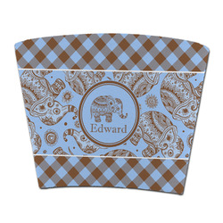 Gingham & Elephants Party Cup Sleeve - without bottom (Personalized)