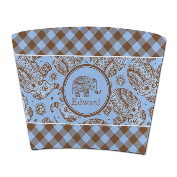 Custom Gingham & Elephants Party Cup Sleeve - without bottom (Personalized)