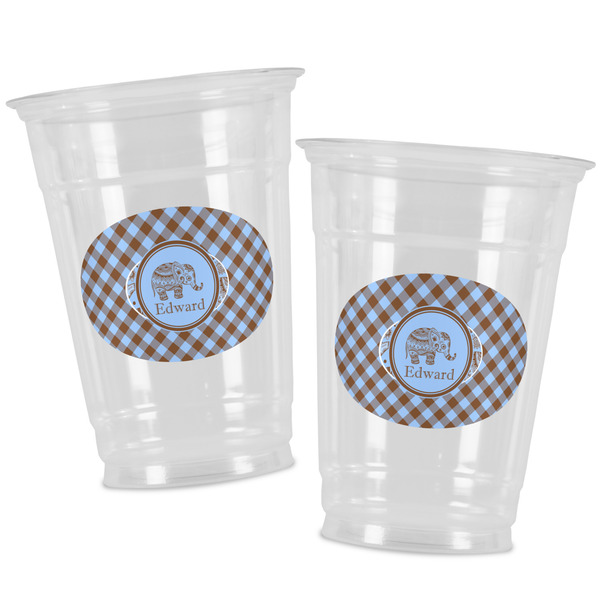 Gingham & Elephants Party Cups - 16oz - Alt View