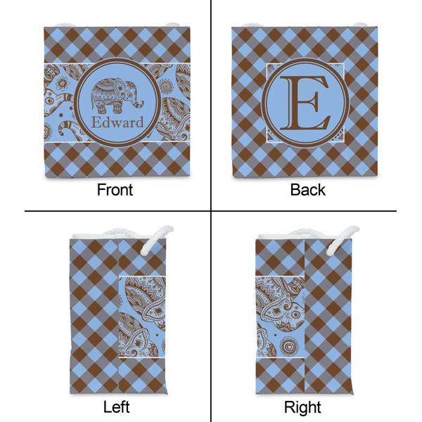 Gingham & Elephants Party Favor Gift Bag - Matte - Approval
