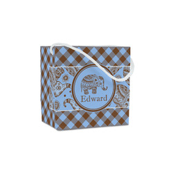 Gingham & Elephants Party Favor Gift Bags - Matte (Personalized)