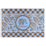 Gingham & Elephants Disposable Paper Placemats (Personalized)