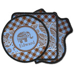 Gingham & Elephants Iron on Patches (Personalized)
