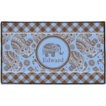 Gingham & Elephants Door Mat - 60"x36" (Personalized)