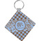 Gingham & Elephants Diamond Plastic Keychain w/ Name or Text