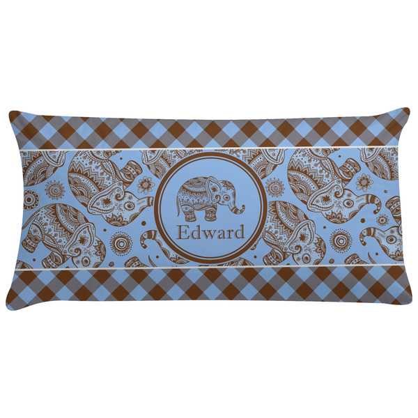 Custom Gingham & Elephants Pillow Case (Personalized)