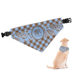 Gingham & Elephants Dog Bandana - Large (Personalized)