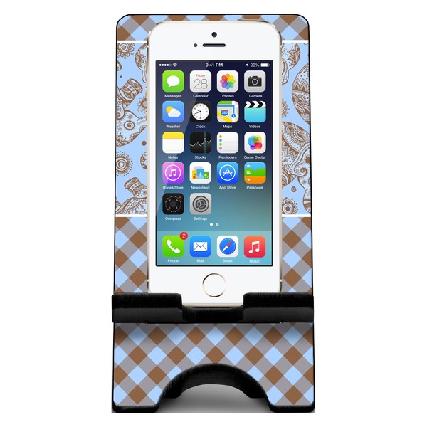Gingham & Elephants Phone Stand w/ Phone