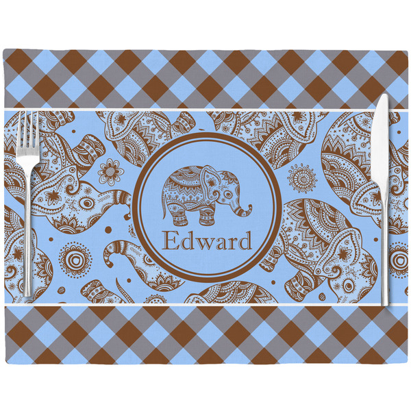 Gingham & Elephants Placemat with Props