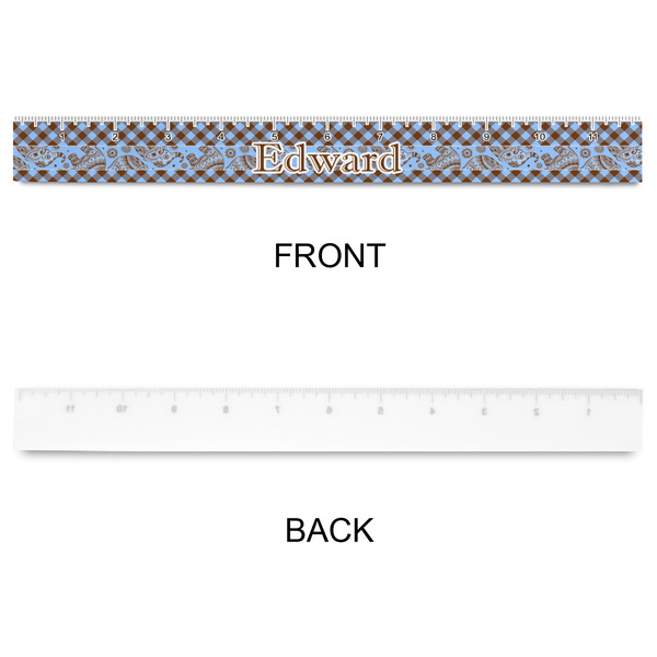 Gingham & Elephants Plastic Ruler - 12" - APPROVAL