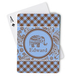 Gingham & Elephants Playing Cards (Personalized)