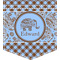 Gingham & Elephants Iron On Faux Pocket (Personalized)