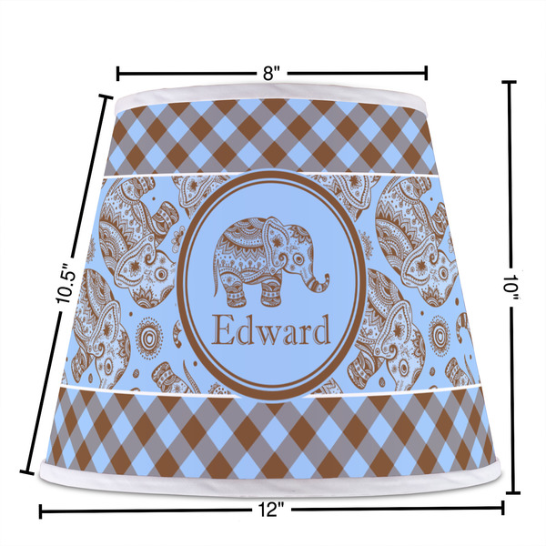 Gingham & Elephants Poly Film Empire Lampshade - Dimensions
