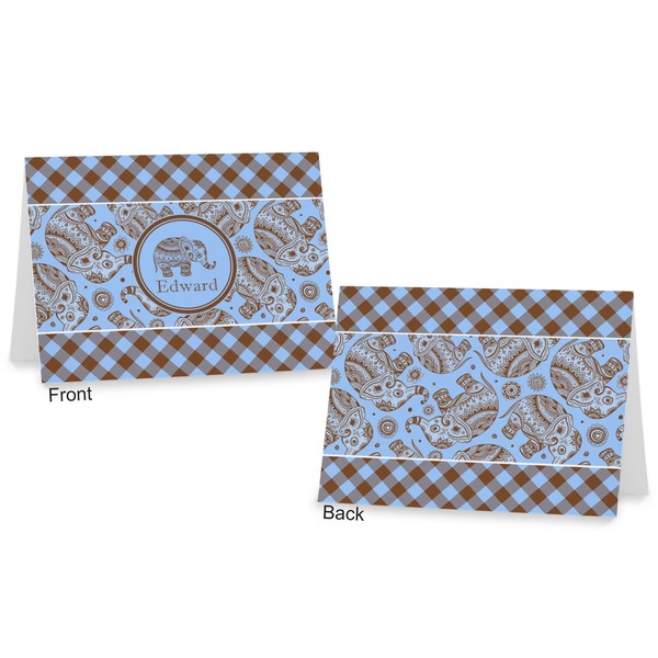 Gingham & Elephants Postcard - Front and Back