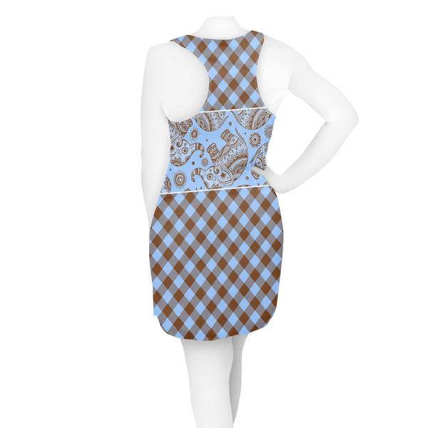 Gingham & Elephants Racerback Dress - On Model - Back