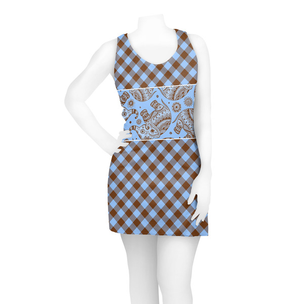 Gingham & Elephants Racerback Dress - On Model - Front