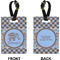 Gingham & Elephants Rectangle Luggage Tag (Front + Back)