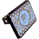 Gingham & Elephants Rectangular Trailer Hitch Cover - 2" (Personalized)