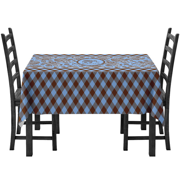 Custom Gingham & Elephants Tablecloth (Personalized)