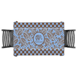 Gingham & Elephants Tablecloth - 58"x58" (Personalized)