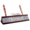 Gingham & Elephants Red Mahogany Nameplates with Business Card Holder - Angle