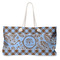 Gingham & Elephants Large Rope Tote Bag - Front View