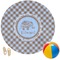 Gingham & Elephants Round Beach Towel (Personalized)