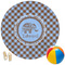 Gingham & Elephants Round Beach Towel (Personalized)