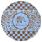 Gingham & Elephants Round Rubber Backed Coaster (Personalized)